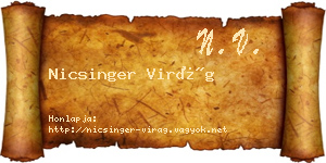 Nicsinger Virág névjegykártya